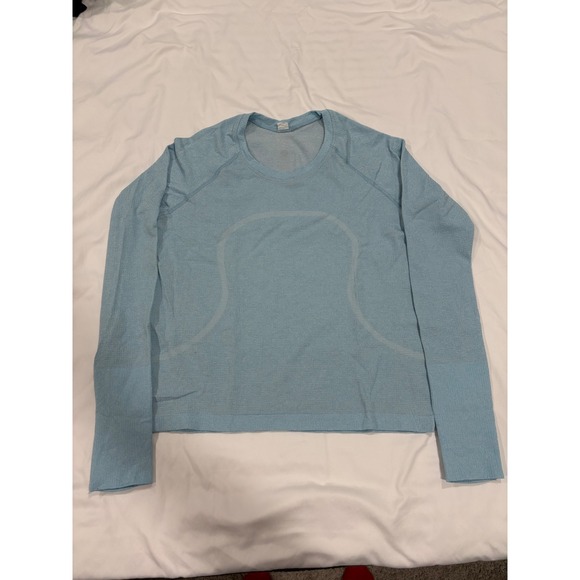 lululemon athletica Tops - Lululemon‎ Swiftly Tech Long Sleeve 2.0 Race Length Sparkle Blue Water Shine 10